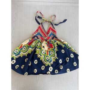 KIDS Vintage Mediterranian Halter Dress Tomato Girl Vacation Vibes